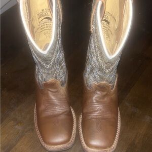 Brown and Gray Western Boots
